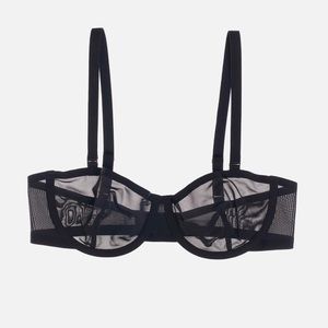 Cuup black mesh balconette bra